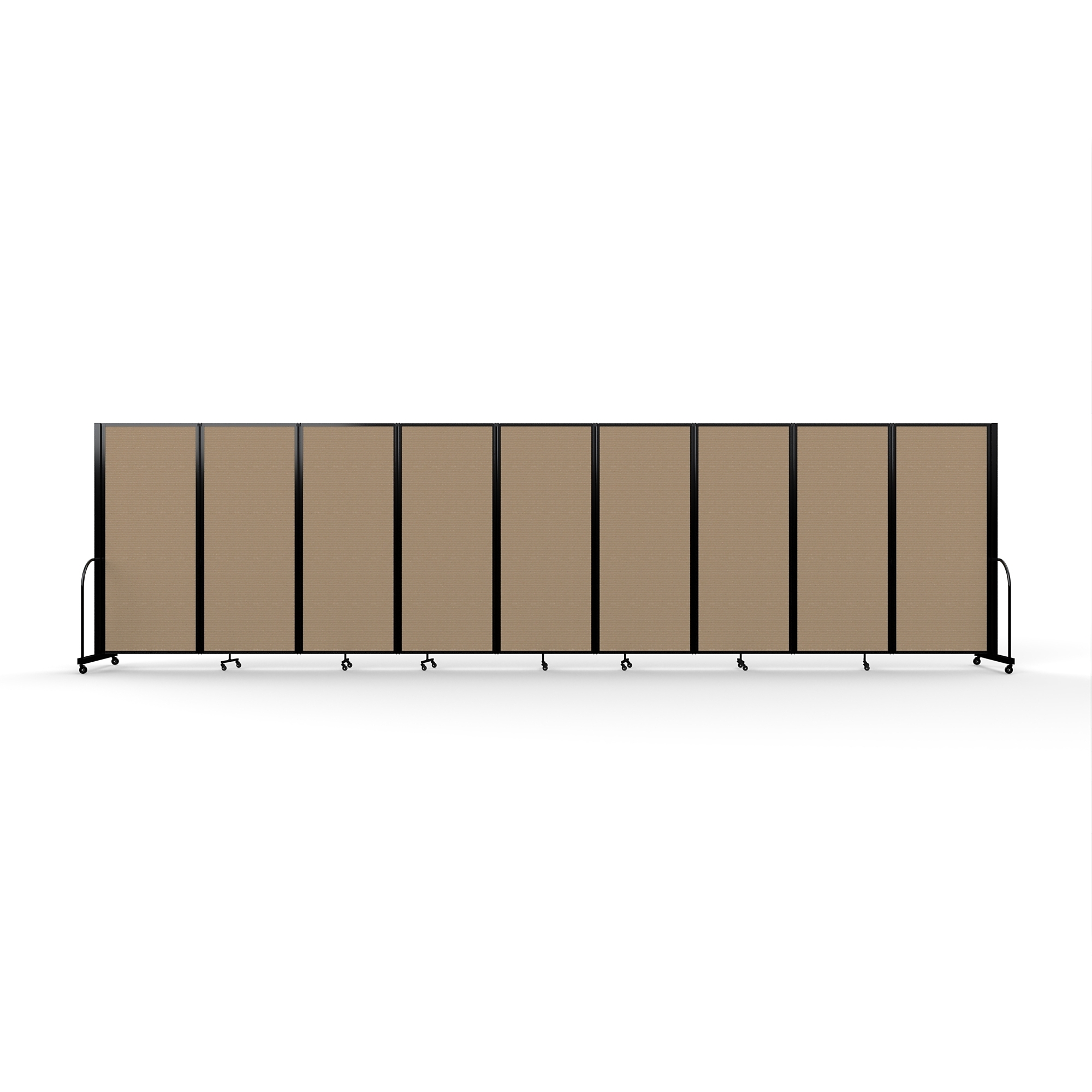 Screenflex Full Motion Divider — 6ft. 10in. x 25ft. 1in., Black Frame, Dessert, Model# FSH-6109-B-DW